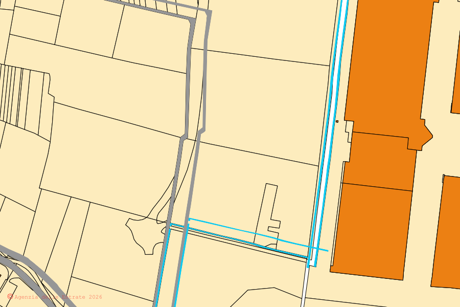 Mappa catastale del centro di Corteolona e Genzone: particelle e fabbricati, cartografia Agenzia delle Entrate