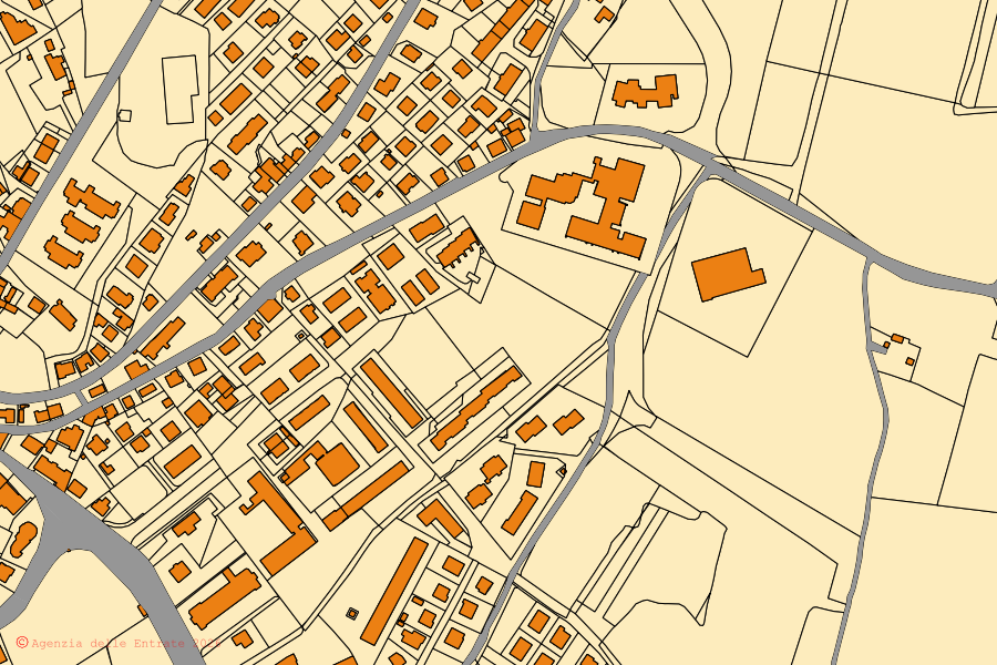 Mappa catastale del centro di Cortona: particelle e fabbricati, cartografia Agenzia delle Entrate