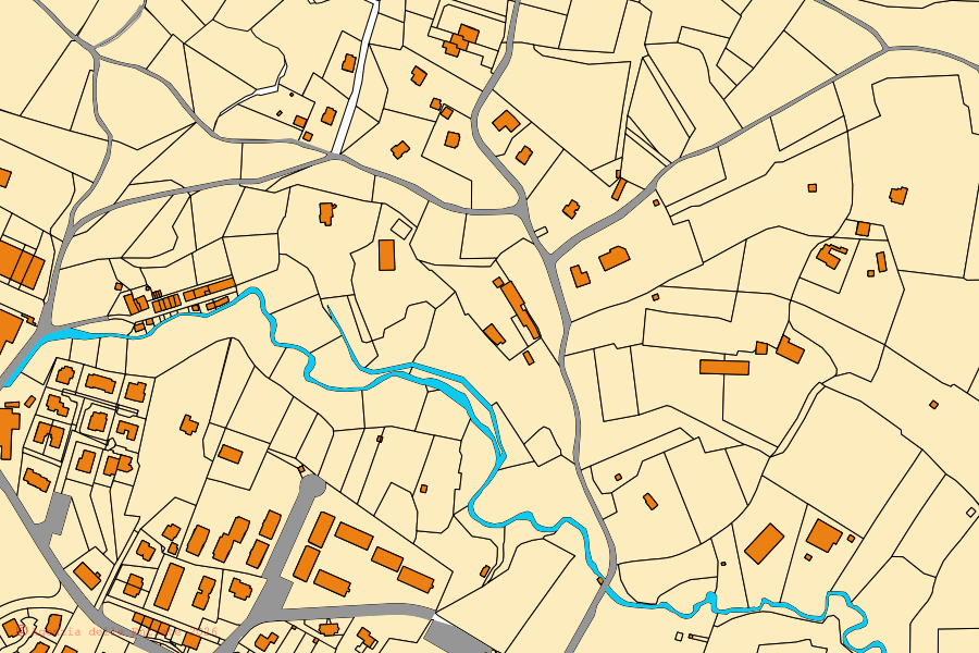 Mappa catastale del centro di Cremella: particelle e fabbricati, cartografia Agenzia delle Entrate