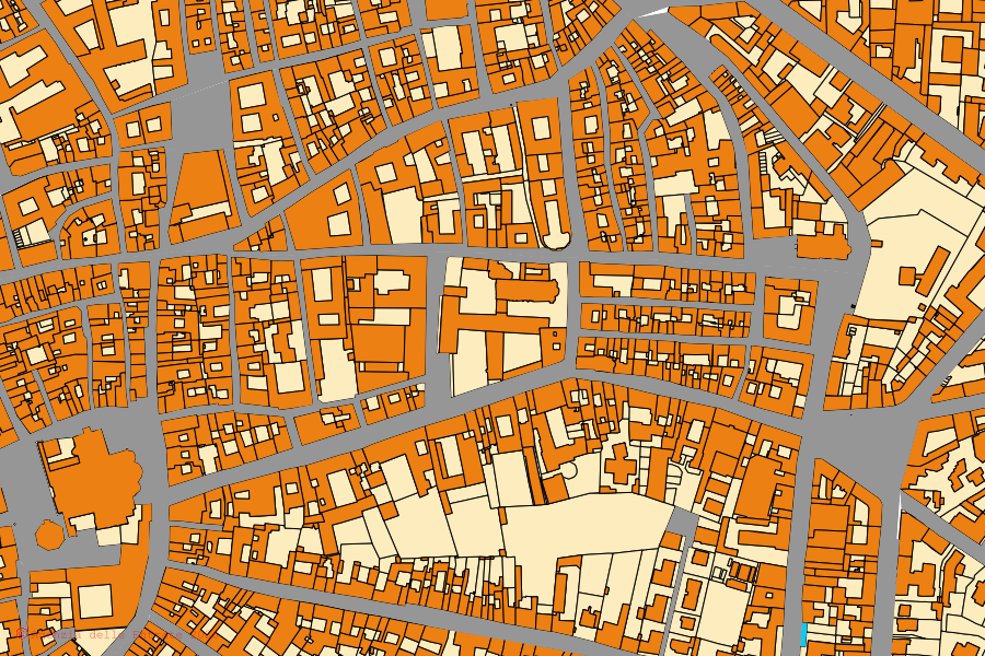 Mappa catastale del centro di Cremona: particelle e fabbricati, cartografia Agenzia delle Entrate
