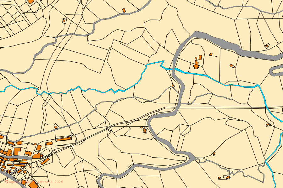 Mappa catastale del centro di Cropalati: particelle e fabbricati, cartografia Agenzia delle Entrate
