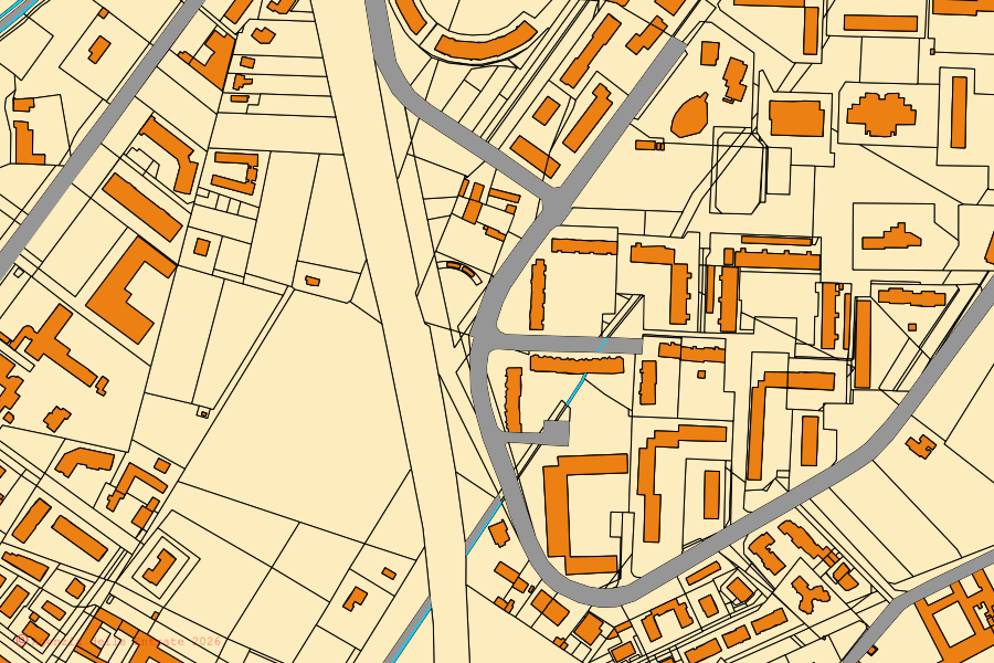 Mappa catastale del centro di Cuneo: particelle e fabbricati, cartografia Agenzia delle Entrate