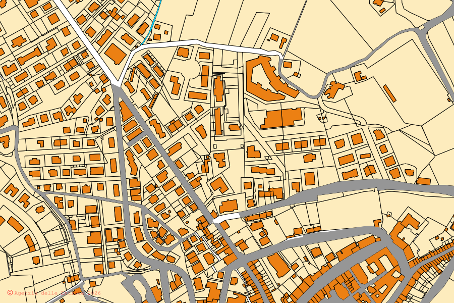 Mappa catastale del centro di Cupramontana: particelle e fabbricati, cartografia Agenzia delle Entrate