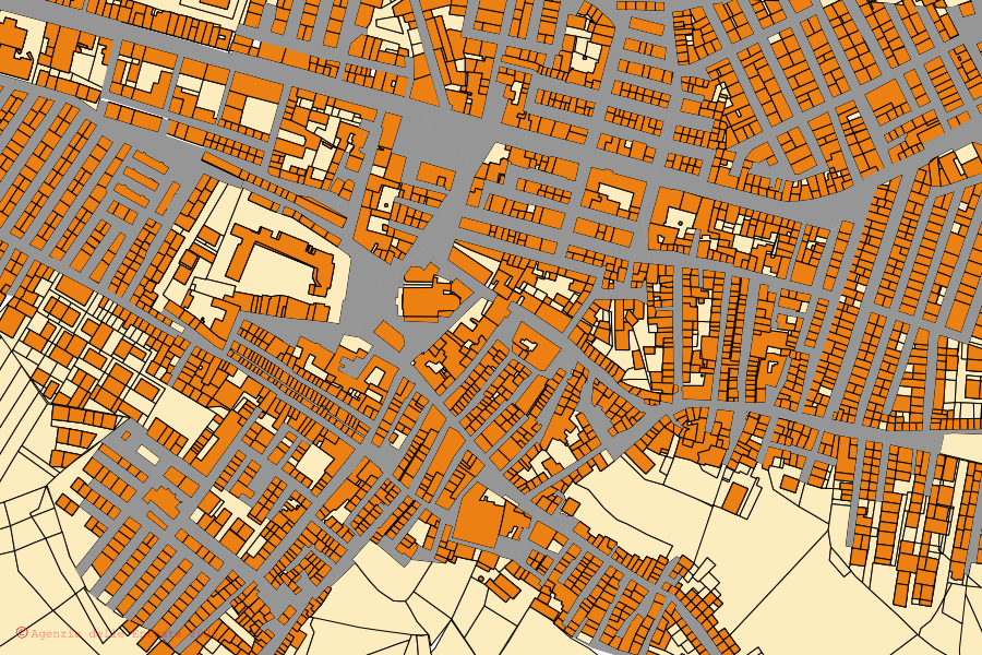 Mappa catastale del centro di Cutro: particelle e fabbricati, cartografia Agenzia delle Entrate