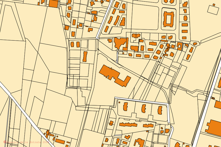 Mappa catastale del centro di Dalmine: particelle e fabbricati, cartografia Agenzia delle Entrate