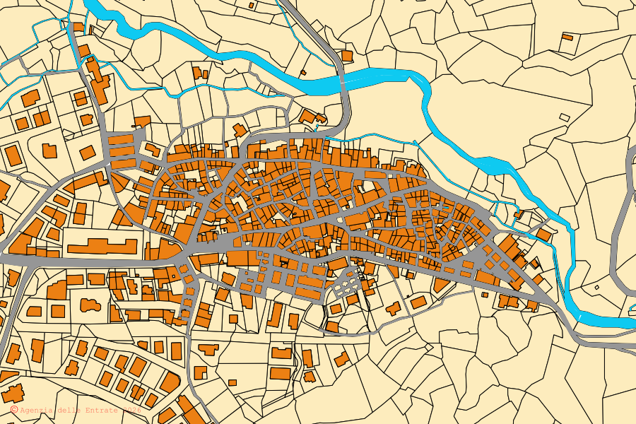 Mappa catastale del centro di Dasà: particelle e fabbricati, cartografia Agenzia delle Entrate
