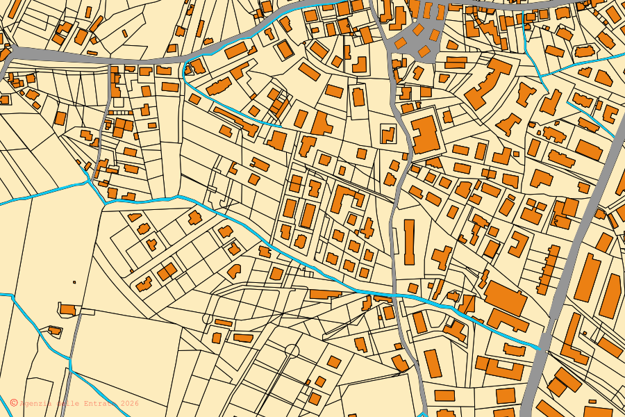 Mappa catastale del centro di Davoli: particelle e fabbricati, cartografia Agenzia delle Entrate