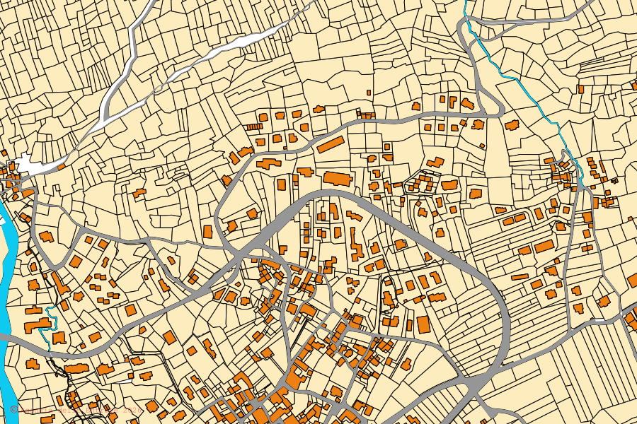 Mappa catastale del centro di Dazio: particelle e fabbricati, cartografia Agenzia delle Entrate