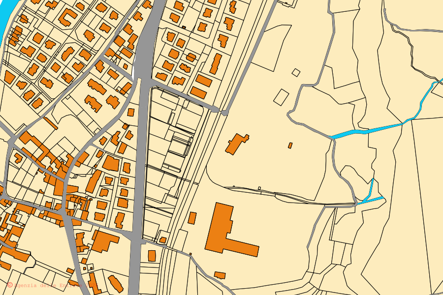 Mappa catastale del centro di Dolcè: particelle e fabbricati, cartografia Agenzia delle Entrate