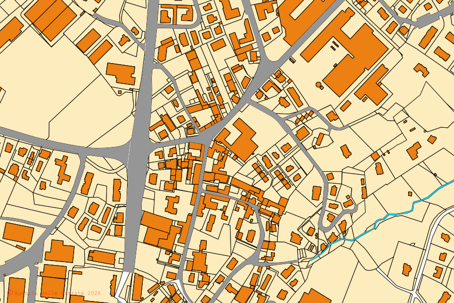 Mappa catastale del centro di Dolzago: particelle e fabbricati, cartografia Agenzia delle Entrate