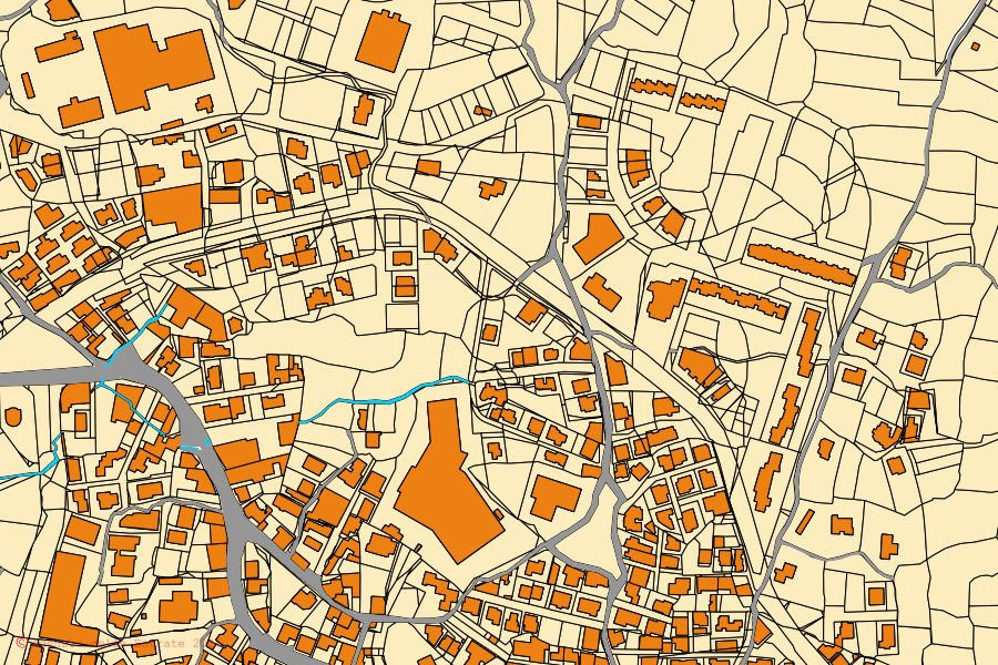 Mappa catastale del centro di Dorgali: particelle e fabbricati, cartografia Agenzia delle Entrate