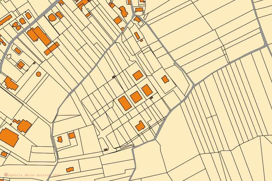 Mappa catastale del centro di Durazzano: particelle e fabbricati, cartografia Agenzia delle Entrate