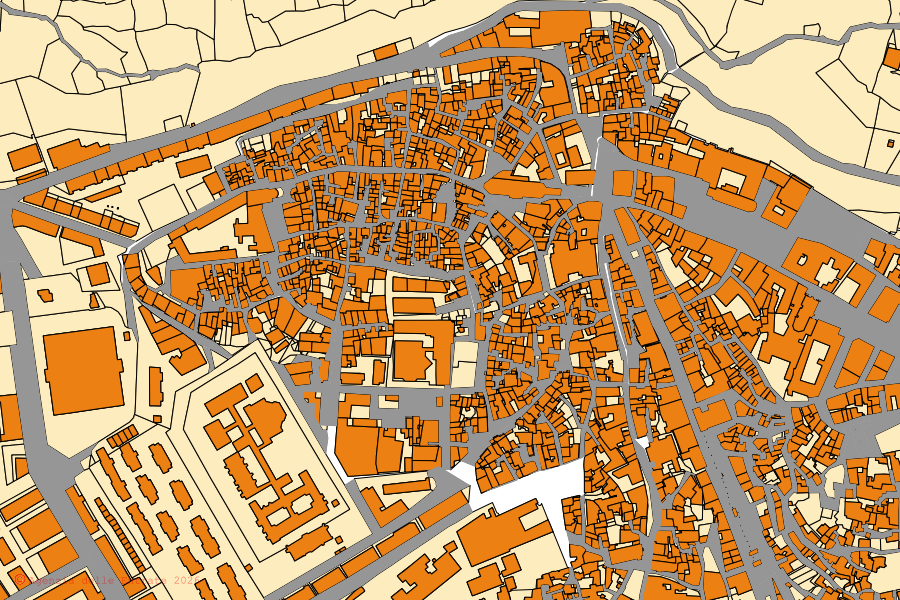 Mappa catastale del centro di Enna: particelle e fabbricati, cartografia Agenzia delle Entrate