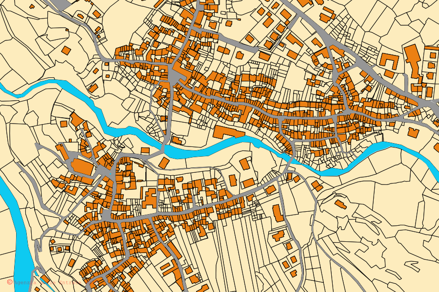 Mappa catastale del centro di Entracque: particelle e fabbricati, cartografia Agenzia delle Entrate