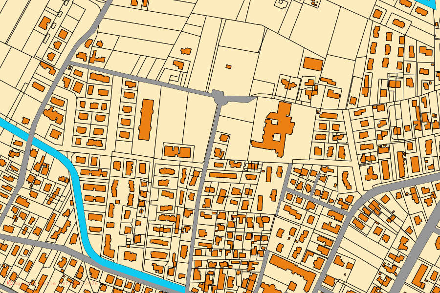 Mappa catastale del centro di Eraclea: particelle e fabbricati, cartografia Agenzia delle Entrate