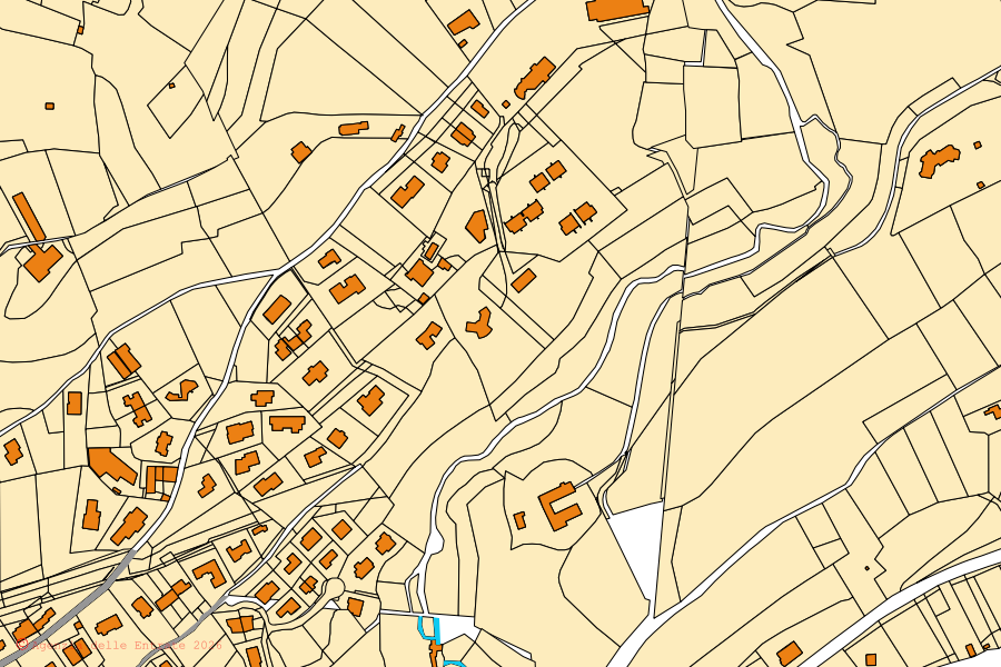 Mappa catastale del centro di Eupilio: particelle e fabbricati, cartografia Agenzia delle Entrate
