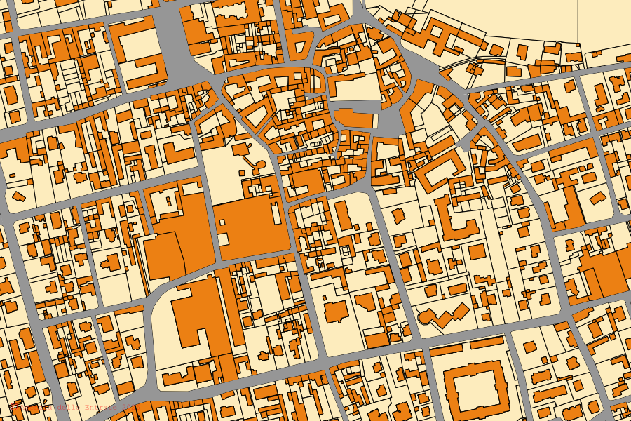 Mappa catastale del centro di Fagnano Olona: particelle e fabbricati, cartografia Agenzia delle Entrate