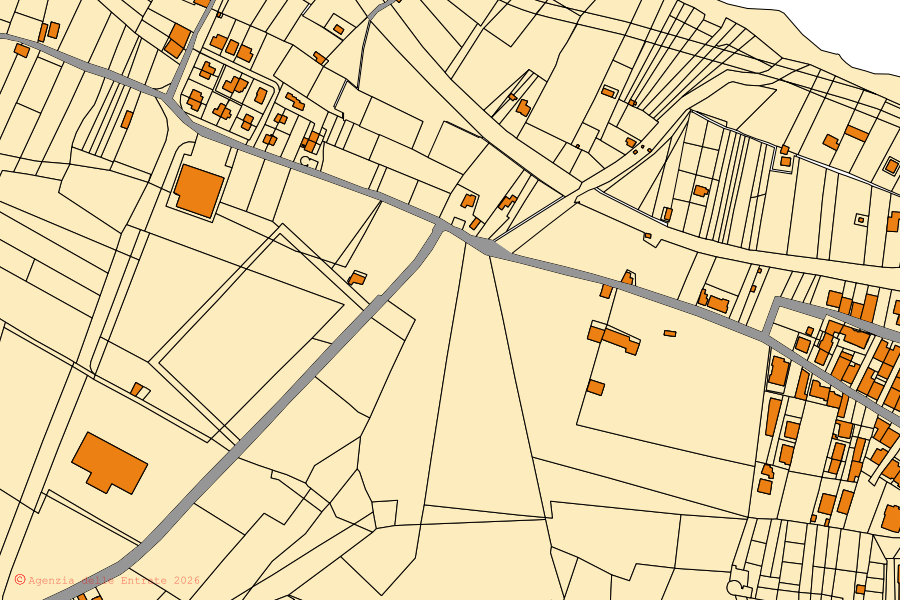 Mappa catastale del centro di Falcone: particelle e fabbricati, cartografia Agenzia delle Entrate