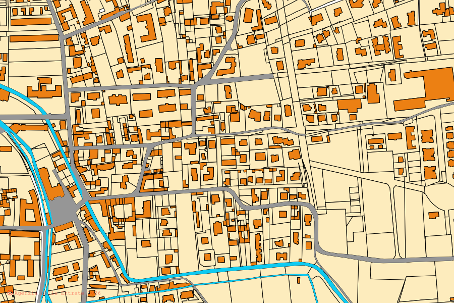 Mappa catastale del centro di Fara Gera d'Adda: particelle e fabbricati, cartografia Agenzia delle Entrate