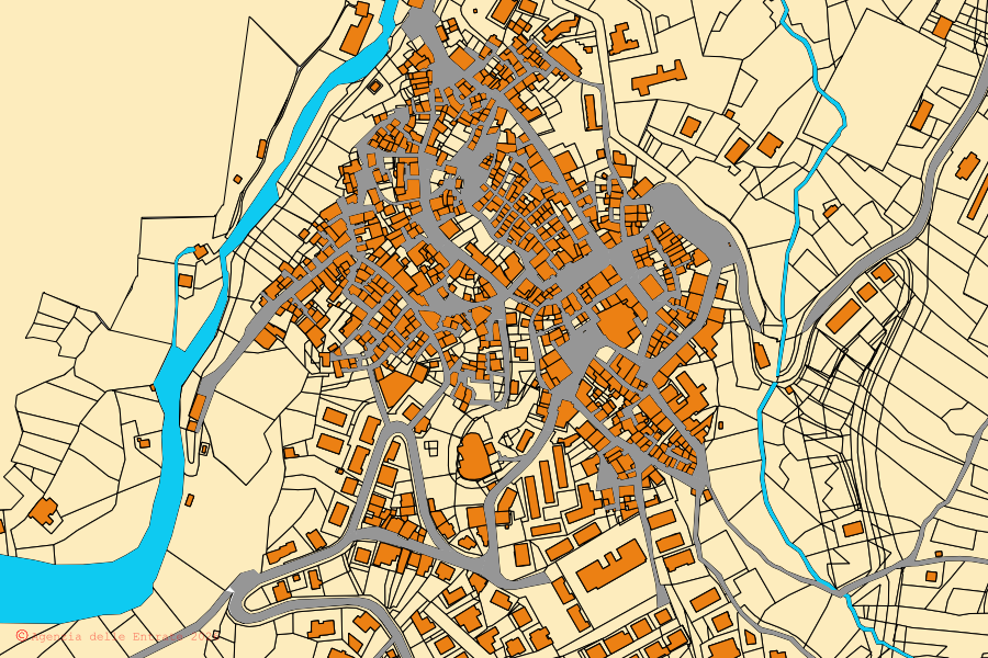 Mappa catastale del centro di Fara San Martino: particelle e fabbricati, cartografia Agenzia delle Entrate