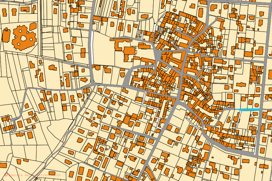 Mappa catastale del centro di Fenegrò: particelle e fabbricati, cartografia Agenzia delle Entrate