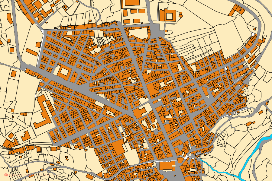 Mappa catastale del centro di Ferla: particelle e fabbricati, cartografia Agenzia delle Entrate