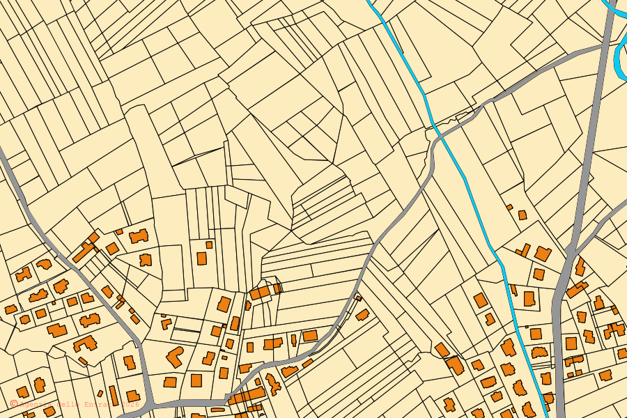 Mappa catastale del centro di Fiano: particelle e fabbricati, cartografia Agenzia delle Entrate