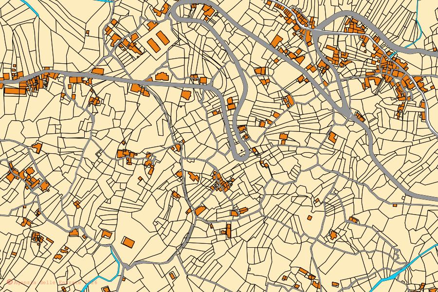 Mappa catastale del centro di Ficarra: particelle e fabbricati, cartografia Agenzia delle Entrate