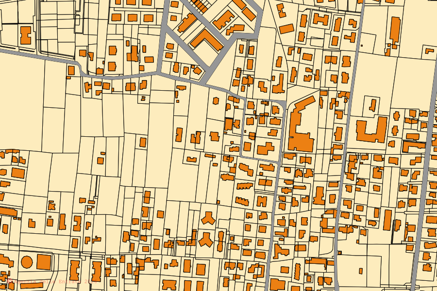 Mappa catastale del centro di Fiesso d'Artico: particelle e fabbricati, cartografia Agenzia delle Entrate