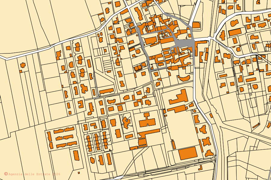 Mappa catastale del centro di Filago: particelle e fabbricati, cartografia Agenzia delle Entrate