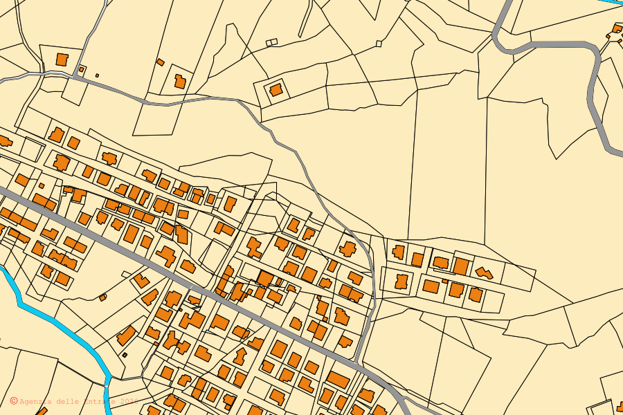 Mappa catastale del centro di Firmo: particelle e fabbricati, cartografia Agenzia delle Entrate