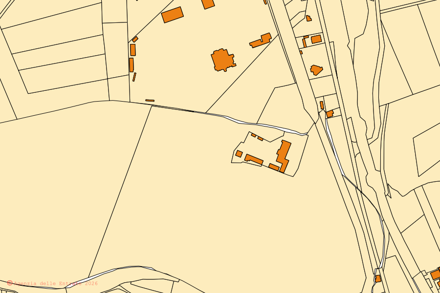 Mappa catastale del centro di Fogliano Redipuglia: particelle e fabbricati, cartografia Agenzia delle Entrate