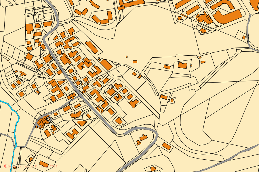 Mappa catastale del centro di Folignano: particelle e fabbricati, cartografia Agenzia delle Entrate