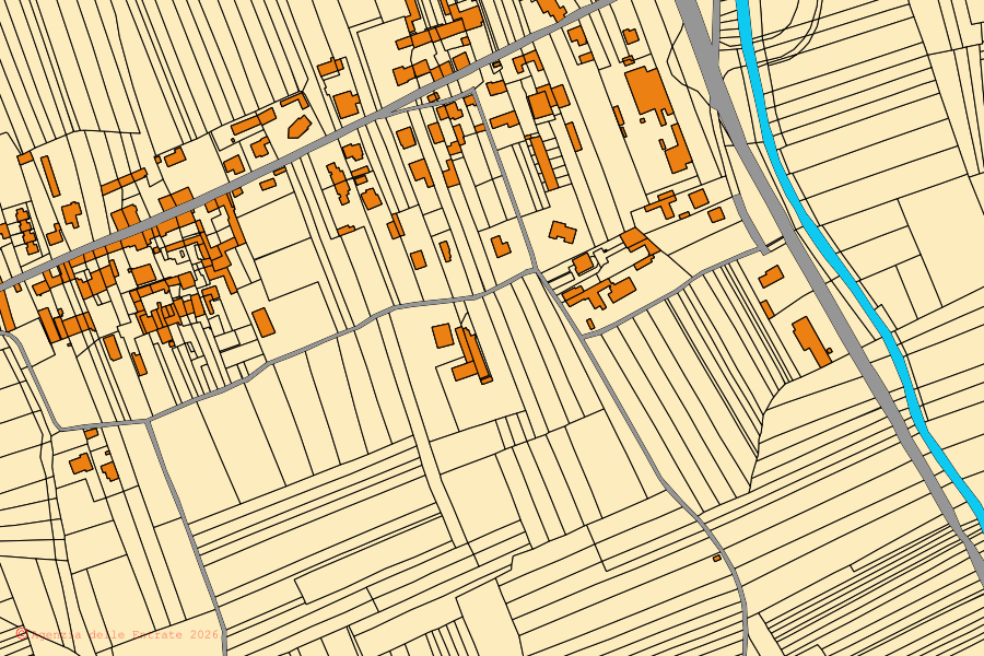 Mappa catastale del centro di Fontaneto d'Agogna: particelle e fabbricati, cartografia Agenzia delle Entrate