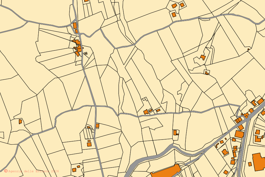 Mappa catastale del centro di Force: particelle e fabbricati, cartografia Agenzia delle Entrate