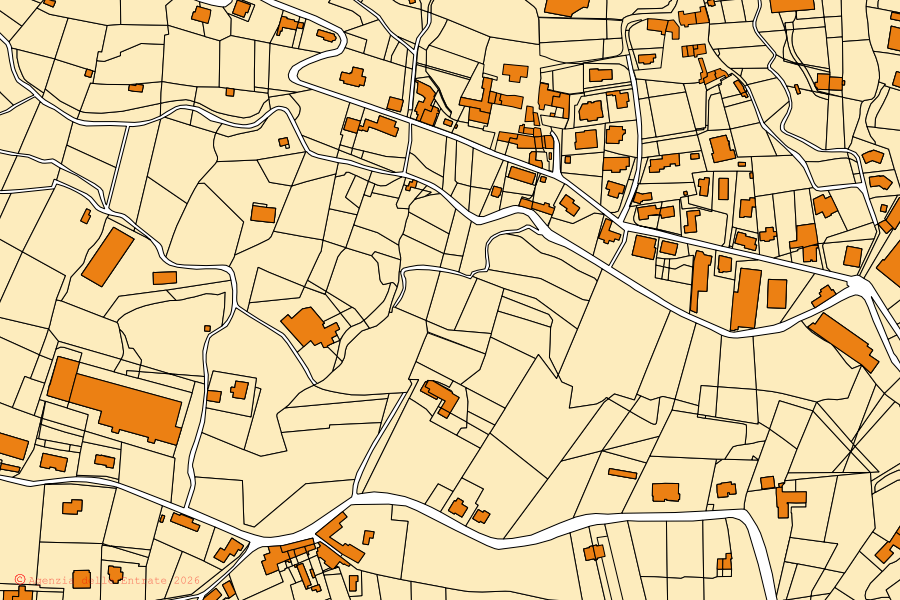 Mappa catastale del centro di Foresto Sparso: particelle e fabbricati, cartografia Agenzia delle Entrate