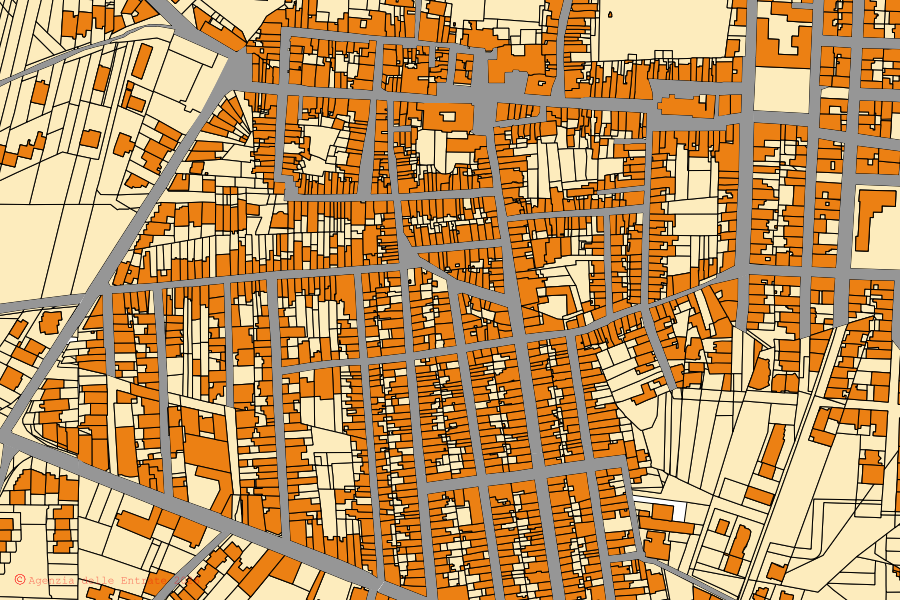 Mappa catastale del centro di Fragagnano: particelle e fabbricati, cartografia Agenzia delle Entrate