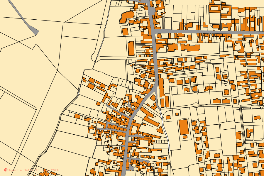 Mappa catastale del centro di Francolise: particelle e fabbricati, cartografia Agenzia delle Entrate