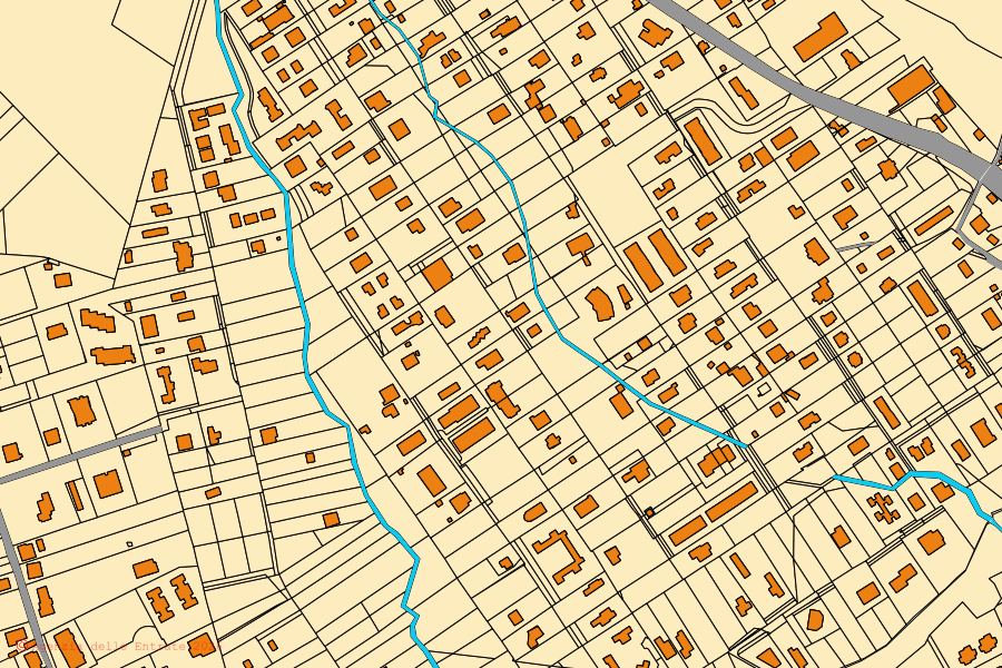 Mappa catastale del centro di Frascati: particelle e fabbricati, cartografia Agenzia delle Entrate