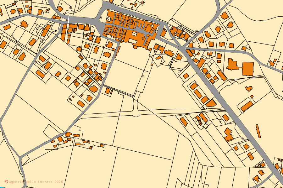Mappa catastale del centro di Fratta Todina: particelle e fabbricati, cartografia Agenzia delle Entrate