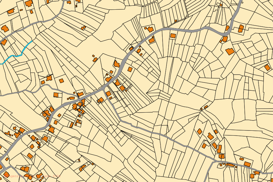 Mappa catastale del centro di Frosinone: particelle e fabbricati, cartografia Agenzia delle Entrate