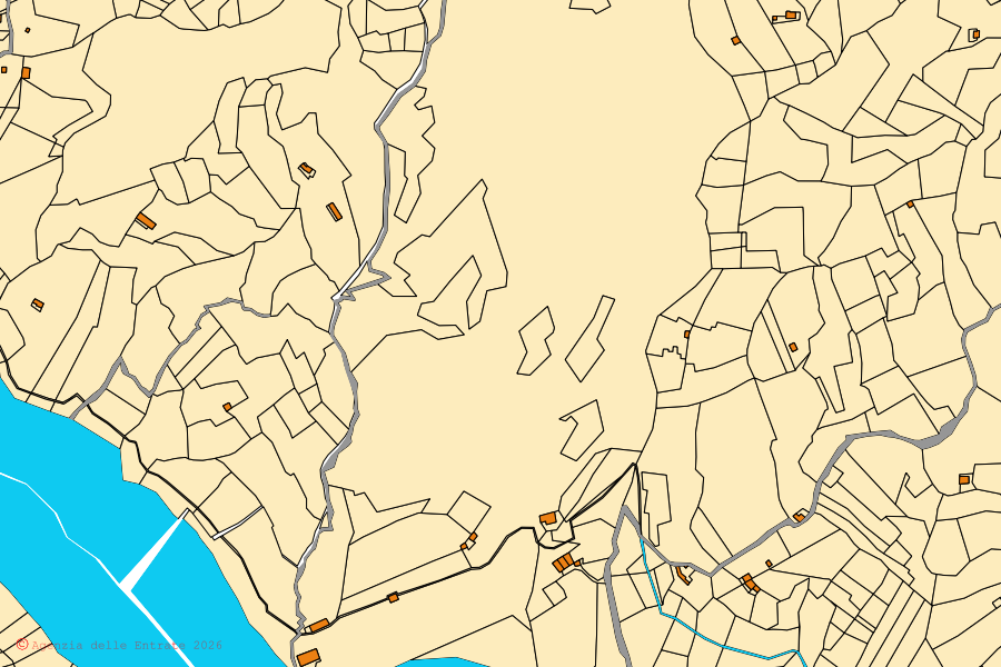 Mappa catastale del centro di Furci Siculo: particelle e fabbricati, cartografia Agenzia delle Entrate
