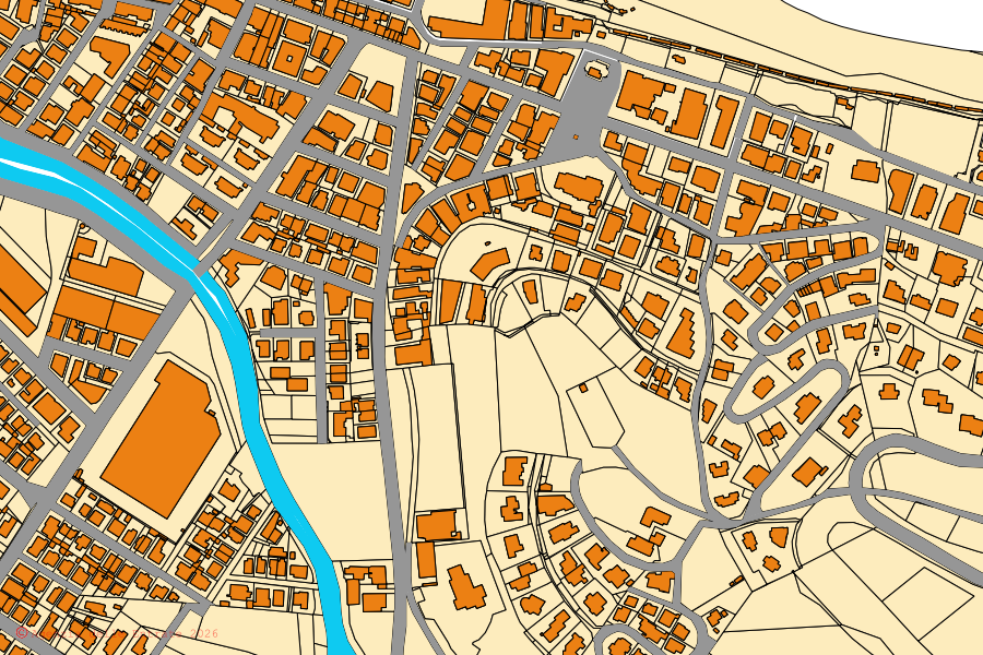 Mappa catastale del centro di Gabicce Mare: particelle e fabbricati, cartografia Agenzia delle Entrate