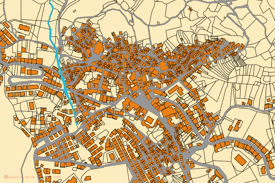 Mappa catastale del centro di Galati Mamertino: particelle e fabbricati, cartografia Agenzia delle Entrate