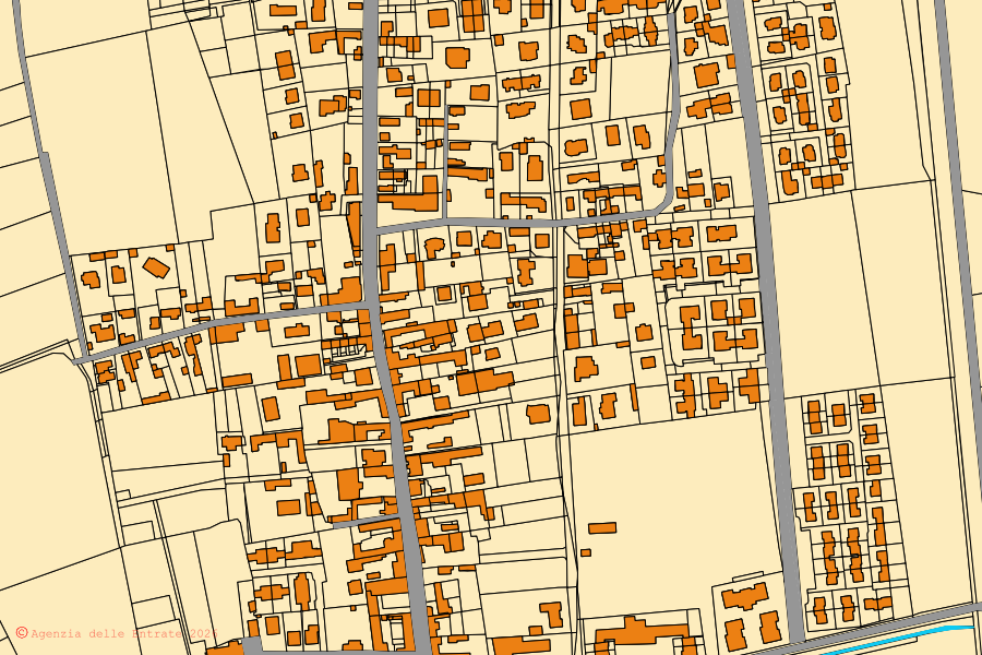 Mappa catastale del centro di Garbagna Novarese: particelle e fabbricati, cartografia Agenzia delle Entrate