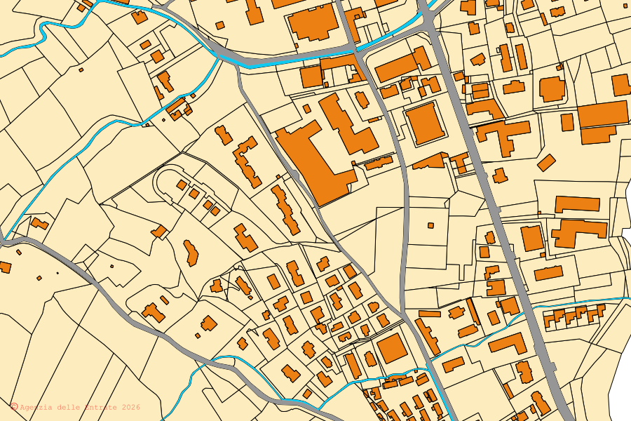 Mappa catastale del centro di Garlate: particelle e fabbricati, cartografia Agenzia delle Entrate