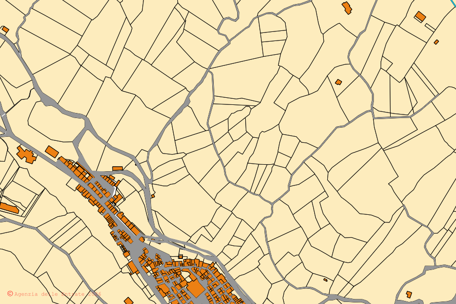 Mappa catastale del centro di Gavignano: particelle e fabbricati, cartografia Agenzia delle Entrate