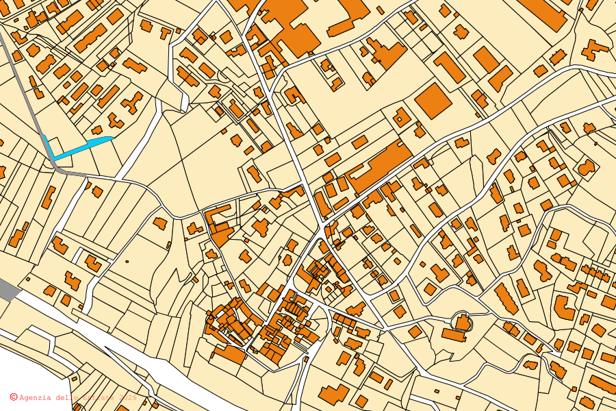 Mappa catastale del centro di Gavirate: particelle e fabbricati, cartografia Agenzia delle Entrate