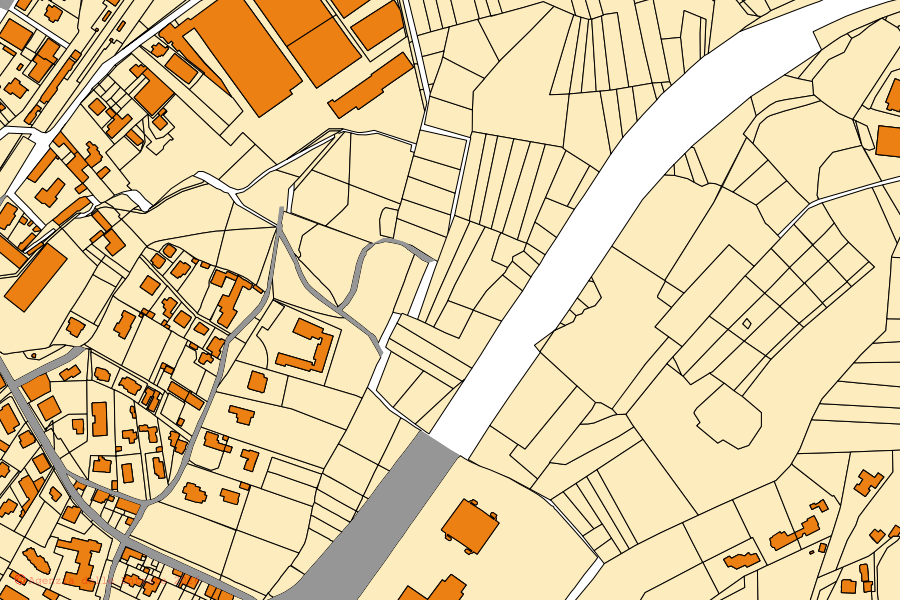 Mappa catastale del centro di Gazzada Schianno: particelle e fabbricati, cartografia Agenzia delle Entrate