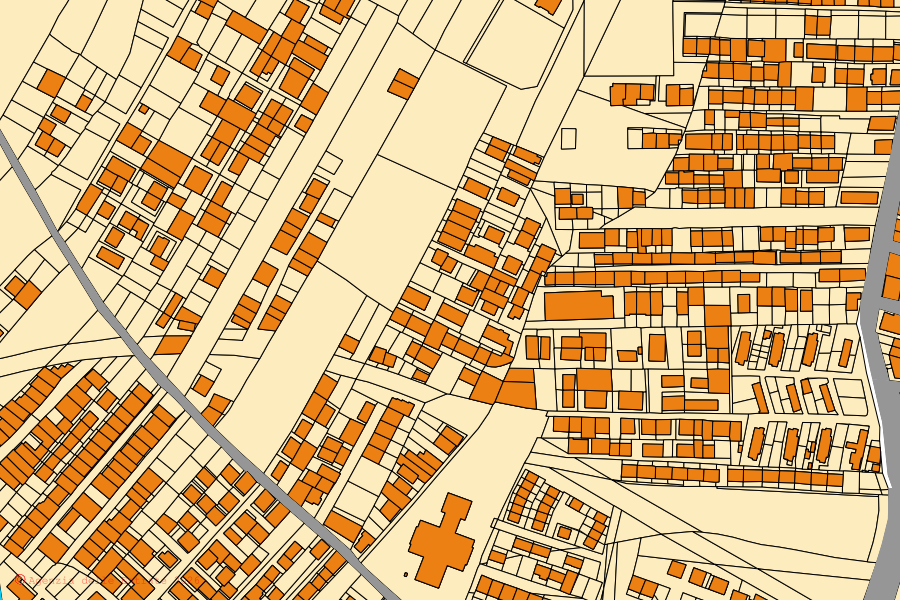 Mappa catastale del centro di Gela: particelle e fabbricati, cartografia Agenzia delle Entrate